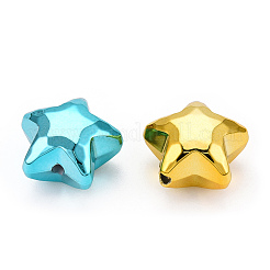 UVメッキアクリルビーズ  スター  ミックスカラー  18x19.5x12mm  穴：2mm&nbsp;X-PACR-C005-09