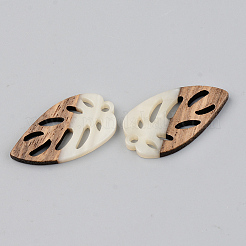 Pendentifs en résine opaque et bois de noyer&nbsp;RESI-S389-048B-C04