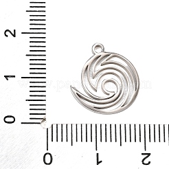 ステンレスペンダント201個  スパイラルチャーム  ステンレス鋼色  16x14x1mm  穴：1.5mm&nbsp;SA-CBA0C6A-01H-P