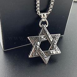Модные мужские подвески в виде звезды Давида из нержавеющей стали 304 KY0460