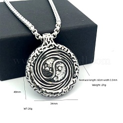 Мужские подвески-колье в виде символа инь-ян из нержавеющей стали 304.&nbsp;VP1359