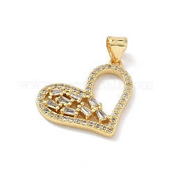 Латунные микропаве прозрачные подвески с фианитом&nbsp;KK-H537-28B-G