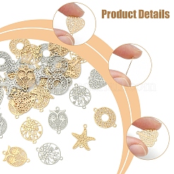 40 шт. 10 стиля стойка покрытие латунь полые соединительные подвески&nbsp;KKC-FS0001-03