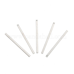 真鍮チャーム  ストリップ  プラチナ  40x2x2mm  穴：1mm&nbsp;KK-O092-A-02P