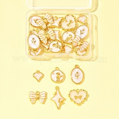 24шт 6 стиля подвески из сплава с эмалью&nbsp;ENAM-FS0002-65G