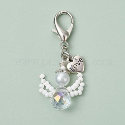 Decorazioni pendenti con perline di vetro angelo&nbsp;HJEW-MZ00109