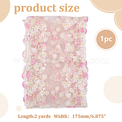 2 ярд полиэстеровой кружевной ленты с вышивкой клубникой и цветами OCOR-WH0100-55