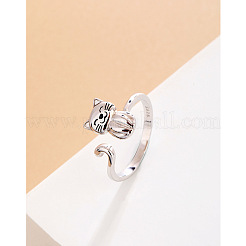 Кольца-манжеты из стерлингового серебра в форме кошки 925 для женщин FS-WGE449A-01