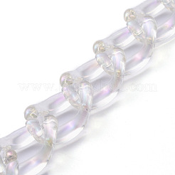 手作りの透明アクリルツイストチェーン  カーブチェーン  クリアAB  リンク：27.5x19x8.5mm  39.37インチ（1m）/連&nbsp;X-AJEW-JB00660