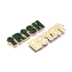 Большие подвески из сплава эмали светло-золотого тона ко Дню Святого Патрика FIND-N011-27KCG