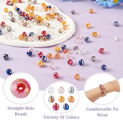 400шт 8 стильные гальванические стеклянные бусины нити&nbsp;EGLA-BY0001-02