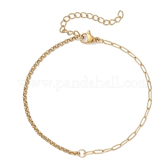 Браслеты из нержавеющей стали 304 в виде коробочек и канцелярских скрепок для женщин&nbsp;BJEW-JB13344