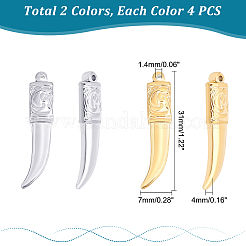 8 шт. подвески из нержавеющей стали 304 двух цветов&nbsp;STAS-UN0038-34