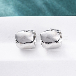 真鍮製フープピアス  ラックめっき  長持ちメッキ  鉛フリー＆カドミウムフリー  プラチナ  9x8mm&nbsp;EJEW-Q015-21B-P