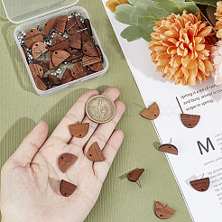 20 пара полукруглых сережек-гвоздиков из орехового дерева WOOD-UN0001-02