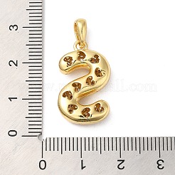 Pendentifs avec zircon cubiques à micro-pavés en laiton&nbsp;KK-E061-03G-19