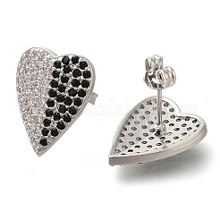 Серьги-гвоздики из латуни с паве из кубического циркония EJEW-M088-02P