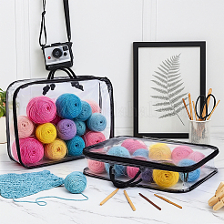 Прозрачные упаковочные ПВХ-пакеты с ручкой&nbsp;ABAG-WH0048-52