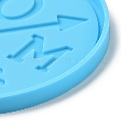 Bricolage thème de la fête des mères plat pendentif rond moules en silicone&nbsp;SIMO-H010-02G