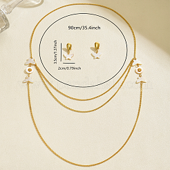 Комплекты из серег-гвоздиков из сплава ракушек и многослойных ожерелий для женщин&nbsp;LV7611