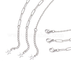 Женское ожерелье с подвеской-крестом из нержавеющей стали 304 NJEW-JN05481