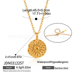 Collares para mujer con colgante de moneda texturizada de flor y luna&nbsp;WG61E47-01