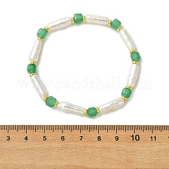 Bracelets en perles d'aventurine verte naturelle et de perles de culture d'eau douce&nbsp;BJEW-JB14045-02