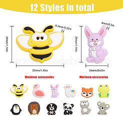 12 шт. 12 стильных силиконовых фокусных бусины SIL-CA0002-09