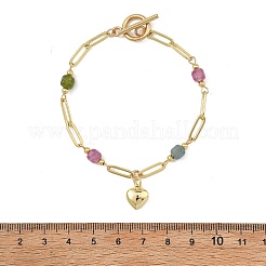 Laiton bracelets de charme de coeur&nbsp;BJEW-JB13880