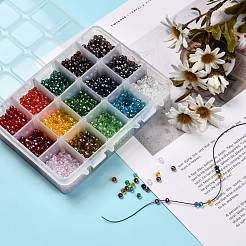 15 цветные гальванические стеклянные бусины&nbsp;EGLA-JP0002-02B-4mm