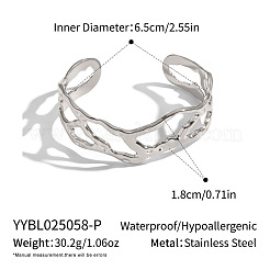 Bracciali a polsino in acciaio inossidabile 304 scavati per le donne&nbsp;AP7431-2
