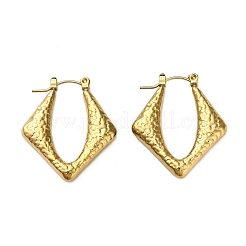 Серьги-кольца в форме ромба из нержавеющей стали 304&nbsp;LS-EJEW-Q040-03G