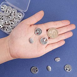 Сплавочные овальные бусины тибетского стиля  PH-TIBEB-G010-03AS