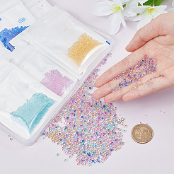 12 пакетик 12-х цветных стеклянных бусин&nbsp;GLAA-PH0002-53