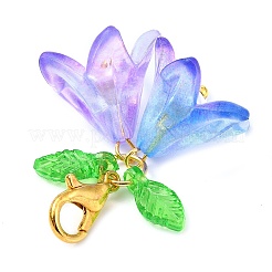 6 шт. 6-х цветные акриловые подвесные украшения-цветы&nbsp;HJEW-JM02719-02