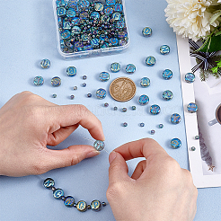 104 шт. 26 вида стеклянных бусин с гальваническим покрытием GLAA-PH0003-97B