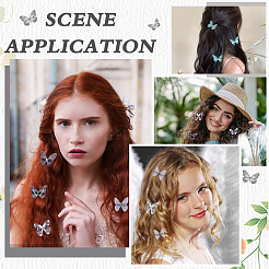 24шт 2пак тканевая заколка для волос бабочка из кожи аллигатора FIND-CP0002-49A