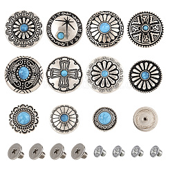 11 style plat rond alliage émail pièce rivets à visser&nbsp;FIND-TA0003-97