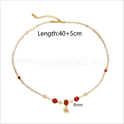 Женские ожерелья с подвеской в виде рыбы из натурального золота&nbsp;DL2106