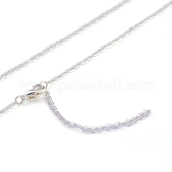 304ステンレススチールアルプスペンダントネックレス  カニカン付き  銀色のメッキ  19.29インチ（49cm）&nbsp;X-NJEW-Z001-01S