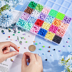 1680шт набор из 24-х цветных непрозрачных акриловых бусин&nbsp;MACR-SP0001-50A