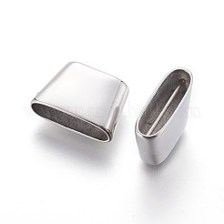 変色しにくい304ステンレススチールコードエンド  ステンレス鋼色  12x17.5x6mm  内径：10x5mmと15x5mm&nbsp;STAS-P237-19P