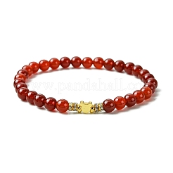 Braccialetti elastici in perle di corniola naturale per donne e uomini&nbsp;BJEW-JB11348-02