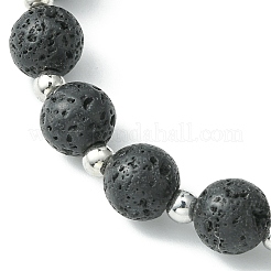 3 braccialetto con perline intrecciate rotonde e incrociate con pietre preziose in stile 3 pezzi&nbsp;BJEW-TA00321