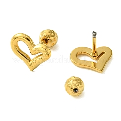 304ステンレススチール製イヤリング  ハート  ゴールドカラー  10x11.5mm&nbsp;EJEW-Q801-13G