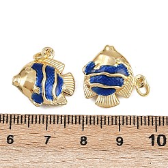 Латунные эмалевые подвески-рыбки&nbsp;KK-I377-05G-A