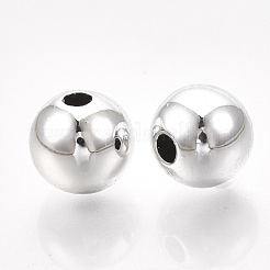 Uvメッキabsプラスチックビーズ  ラウンド  プラチナメッキ  19.5~20x19mm  穴：3mm&nbsp;CCB-S162-29H-04