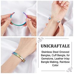 1 шт. браслеты из нержавеющей стали 304 с рифлением FIND-UN0043-39M