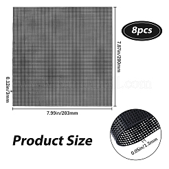 プラスチックメッシュキャンバスシート  刺繍用  アクリル毛糸クラフト  ニットとかぎ針編みのプロジェクト  正方形  ブラック  203x200x1.3mm&nbsp;DIY-WH0349-220B-02
