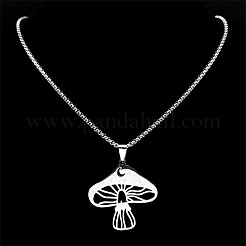 Женское ожерелье с подвеской в виде гриба и звезды из нержавеющей стали 201&nbsp;LS-NJEW-K283-34P